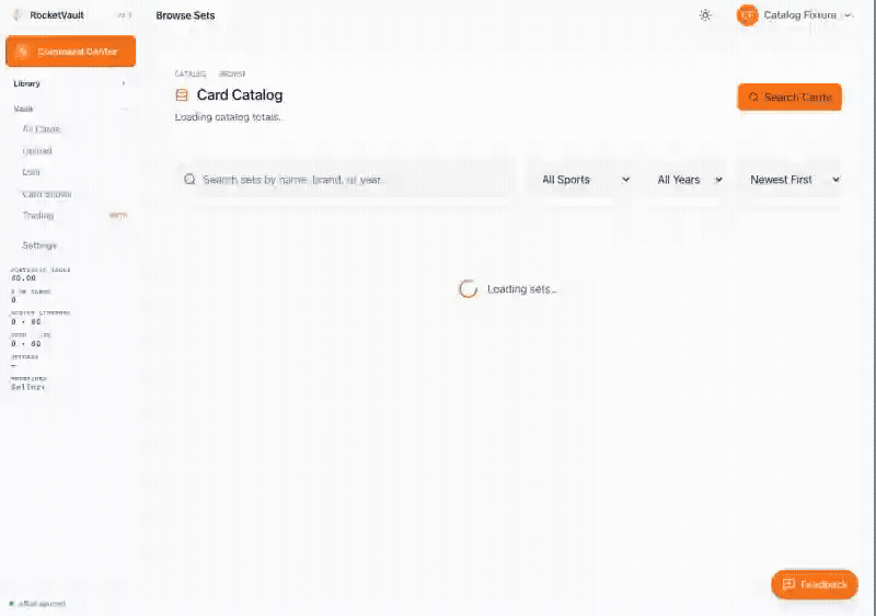 Browse and search with refreshed catalog totals, using example data