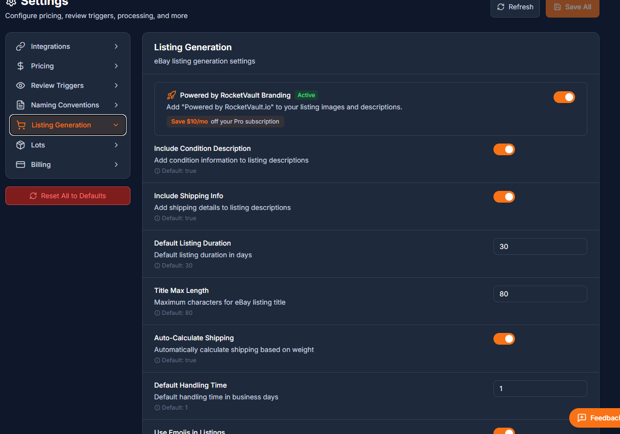 Customize listing templates